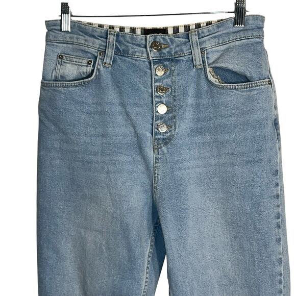 BDG Urban Outfitters Girlfriend Jeans Button Fly Light Wash Raw Hem Size 28 - Picture 2 of 8